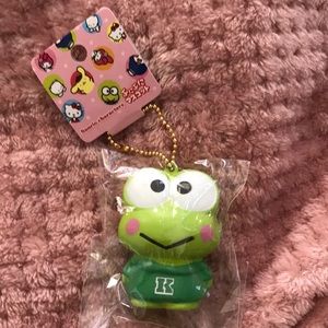 Sanrio squishy from Japan cute Keroppi frog keychain wearing letter k shirt new